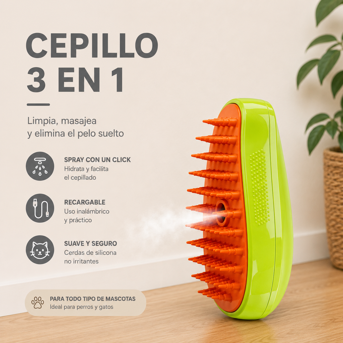 Cepillo de Vapor 3 en 1