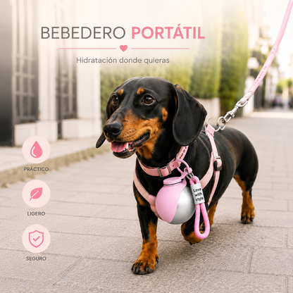 Botella portátil con bebedero para mascotas