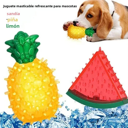 Pet Cooling Chew Toy Reusable Dog Cat Toy Teething Summer Cooling Watermelon Pineapple Lemon Durable Ice Frozen Fruit Shape Toys