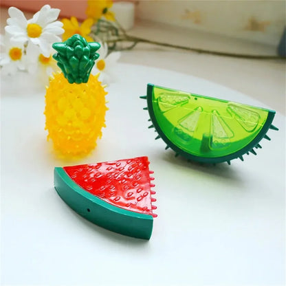 Pet Cooling Chew Toy Reusable Dog Cat Toy Teething Summer Cooling Watermelon Pineapple Lemon Durable Ice Frozen Fruit Shape Toys