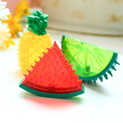 Pet Cooling Chew Toy Reusable Dog Cat Toy Teething Summer Cooling Watermelon Pineapple Lemon Durable Ice Frozen Fruit Shape Toys